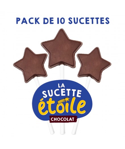 Pack de 10 sucettes étoiles en chocolat