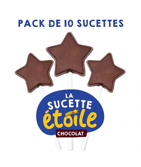 Pack de 10 sucettes étoilées en chocolat