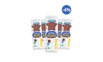 Pack de 5 sucettes étoiles en chocolat