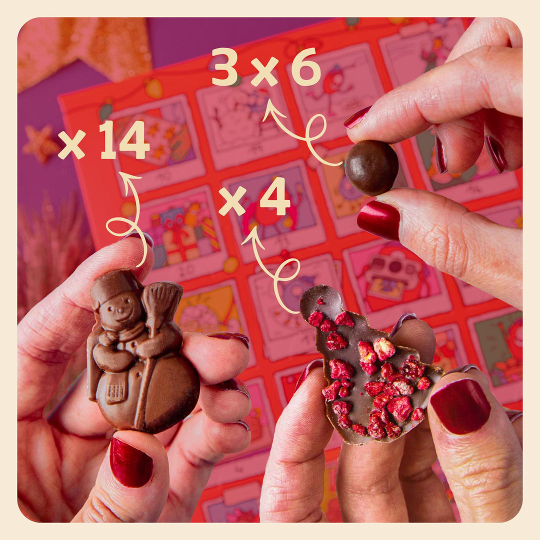 Calendrier de l'avent rouge