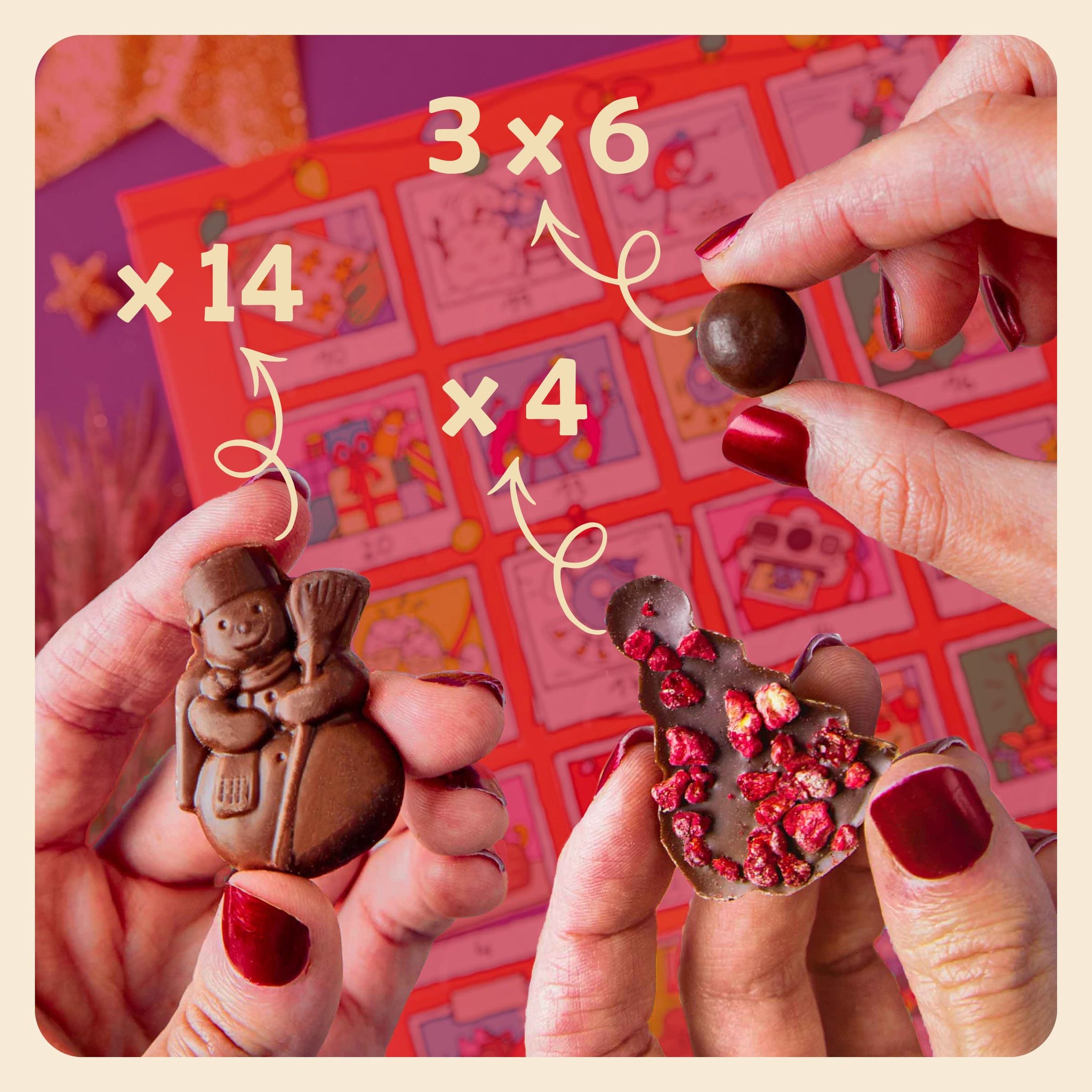 Calendrier de l'avent rouge