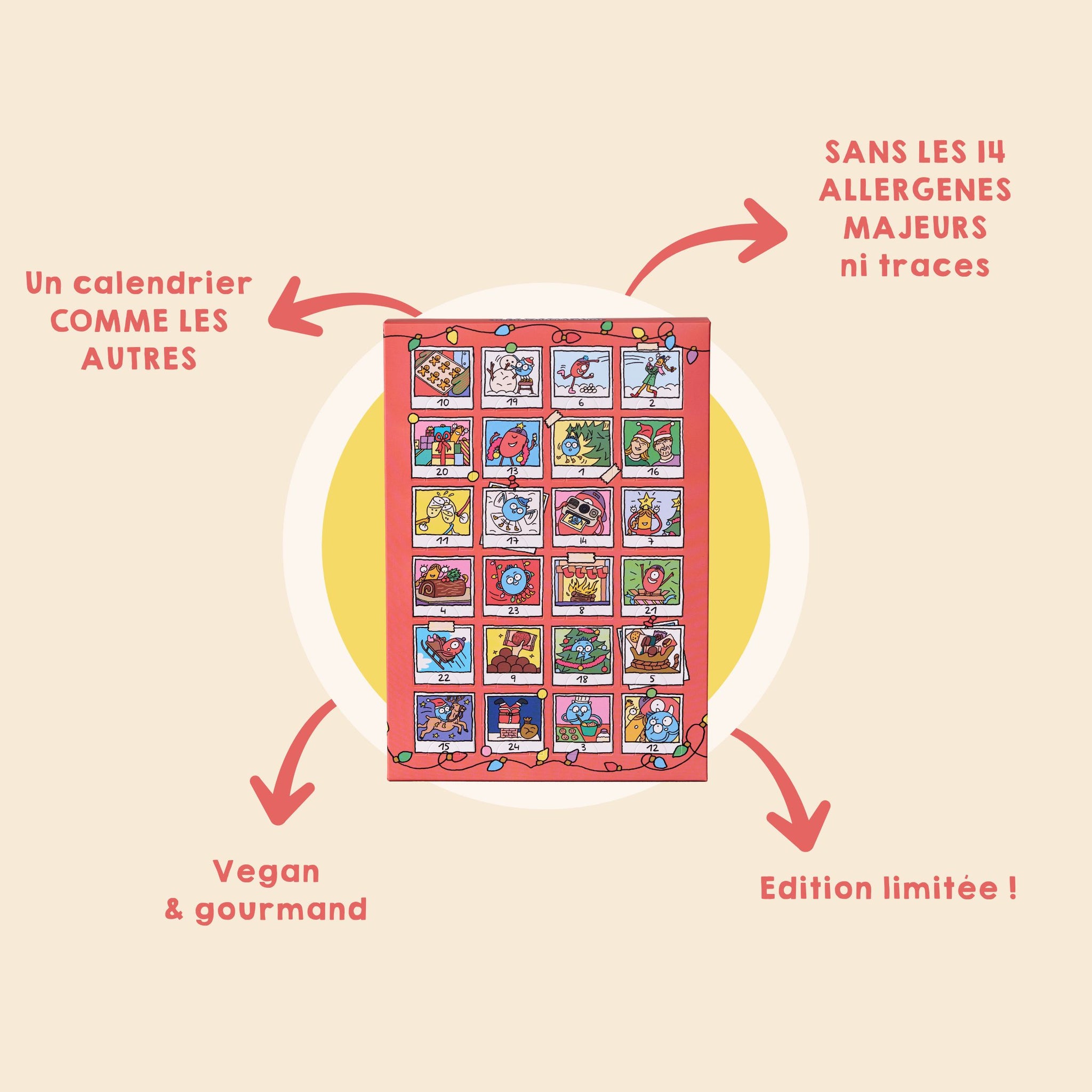 Calendrier de l'avent rouge