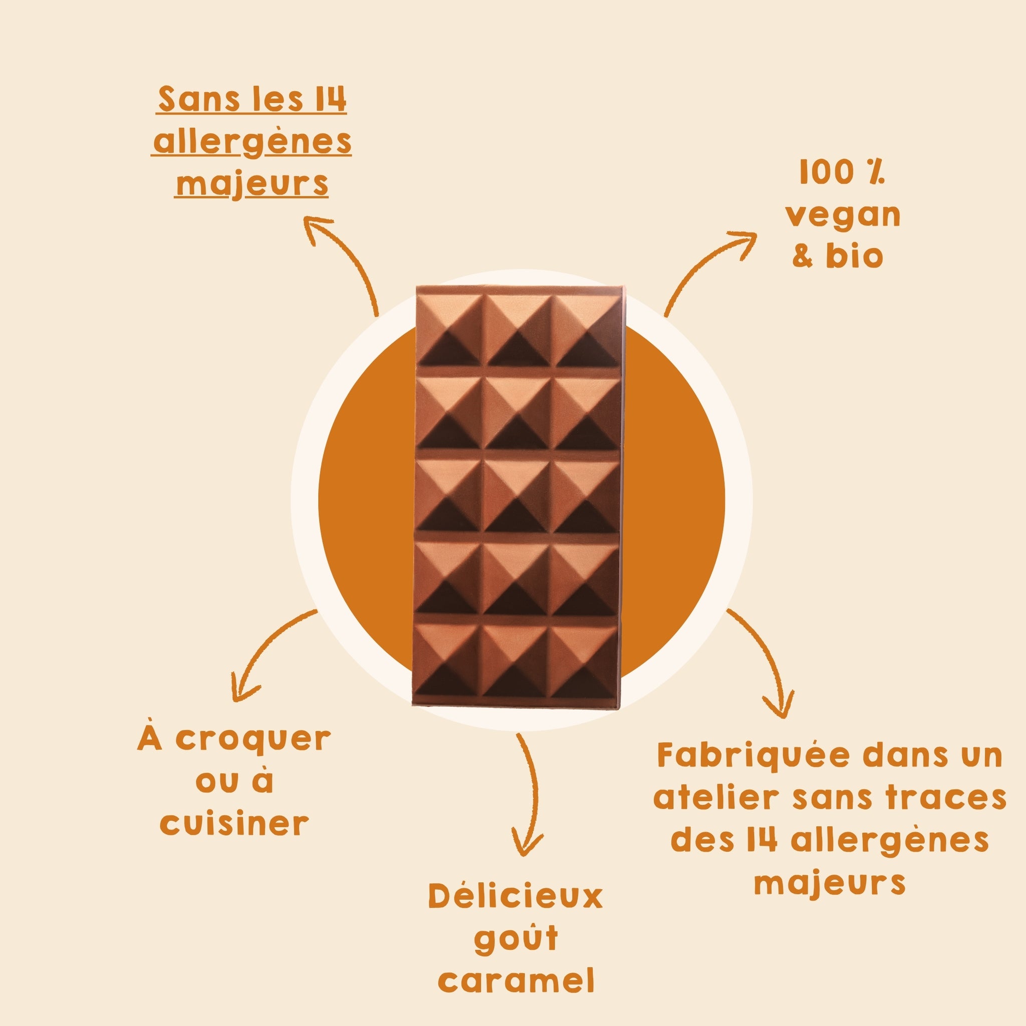 Tablette chocolat caramel