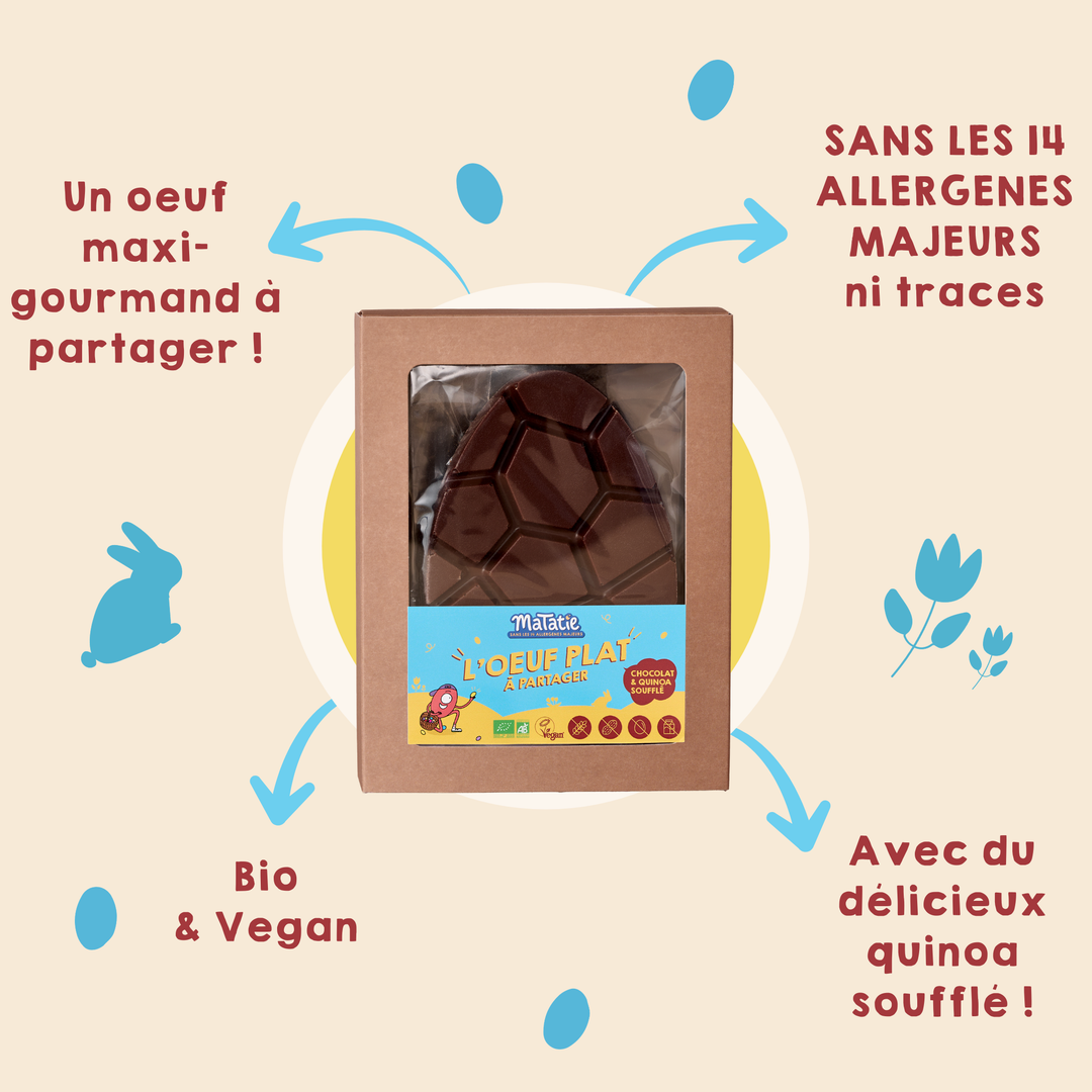 Oeuf plat chocolat et quinoa soufflé à partager
